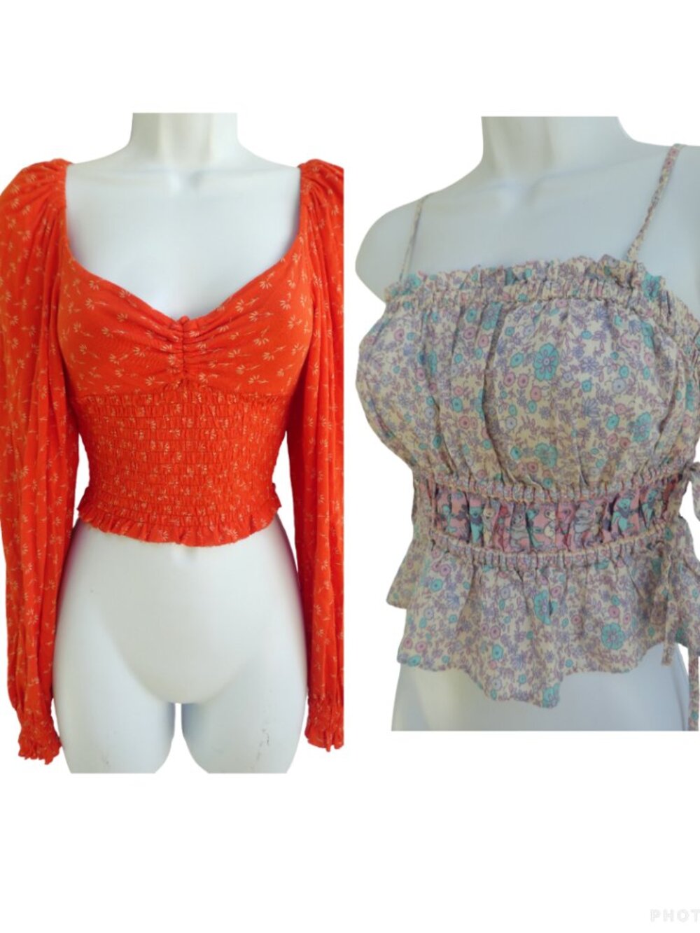 Summer Tops 2 for 1 Lucky Brand + Urban Outfitters Lot Floral Smocked Flirty XS